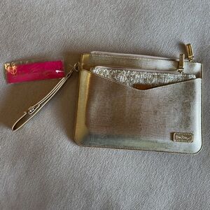 NWT Lilly Pulitzer Large Gold Wristlet